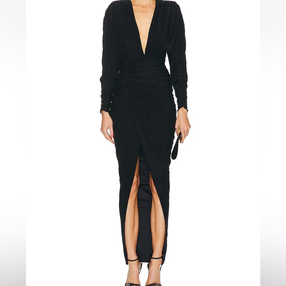 Alexandre Vauthier Chic Black Long Sleeve Dress with Twist Detail